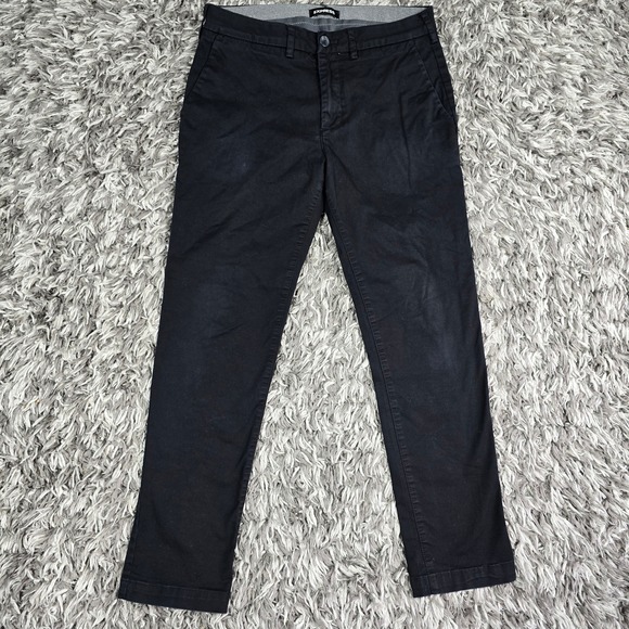 Express Other - Express Mens Slim Fit Chino Pants Black 28x30 Stretch Cotton Blend Casual Work